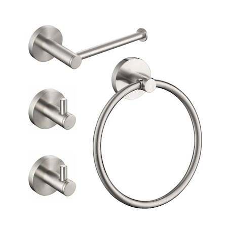 Kibi Circular 4-Piece Bathroom Hardware Set C-KBA14-4BN-1